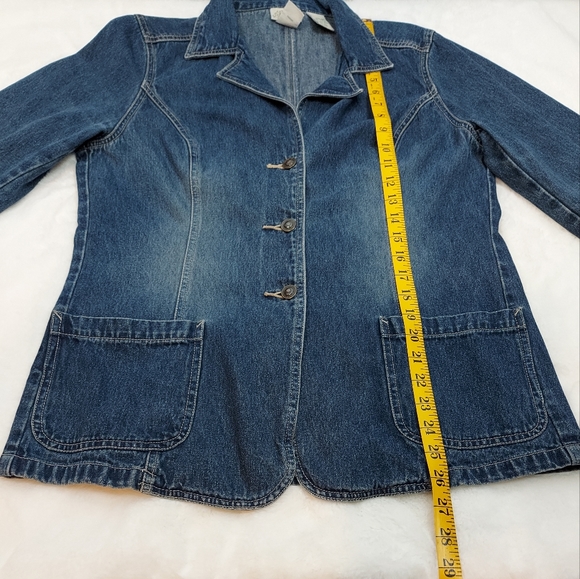 Vintage St. John's Bay Blue Jean Denim Long Sleeve Button Up Jacket Size M - Picture 5 of 9